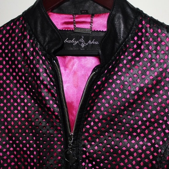 Vintage Baby Phat Leather Netted Bomber Jacket - Picture 1 of 5